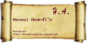Hevesi András névjegykártya